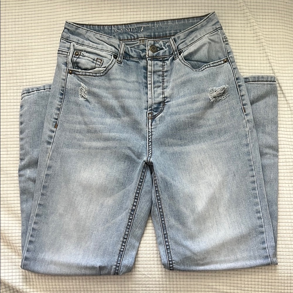Vanilla Star Blue Boyfriend Jeans Distressed Casual